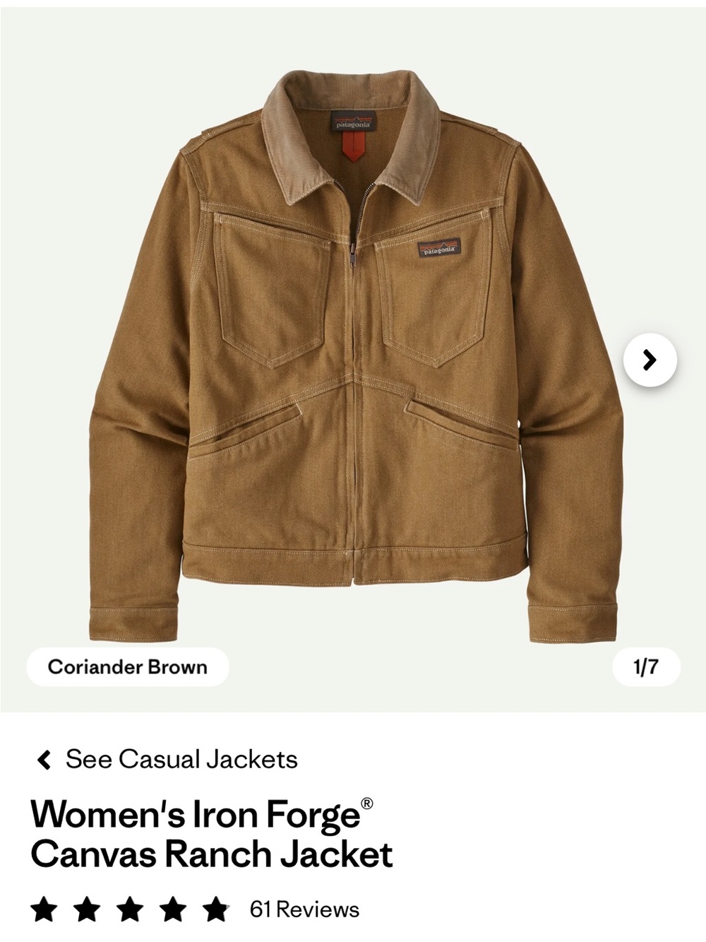 Patagonia iron forge jacket size large